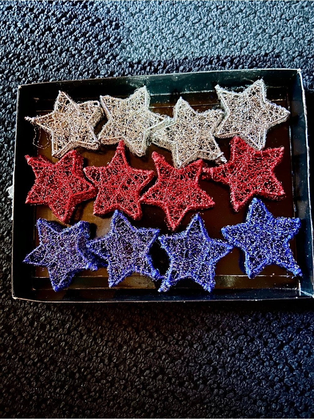 Department 56 Tinsel Stars ⭐️⭐️⭐️ Light Covers - Silver, Red, Blue
